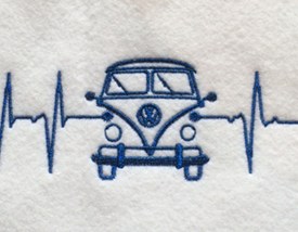 Camper Van Heartbeat Embroidery