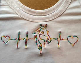 Embroidery using multi-colour thread